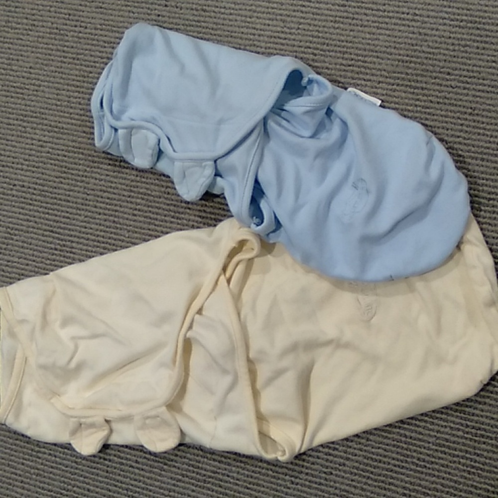 2 pack swaddleme original swaddle blue size small and yellow size large